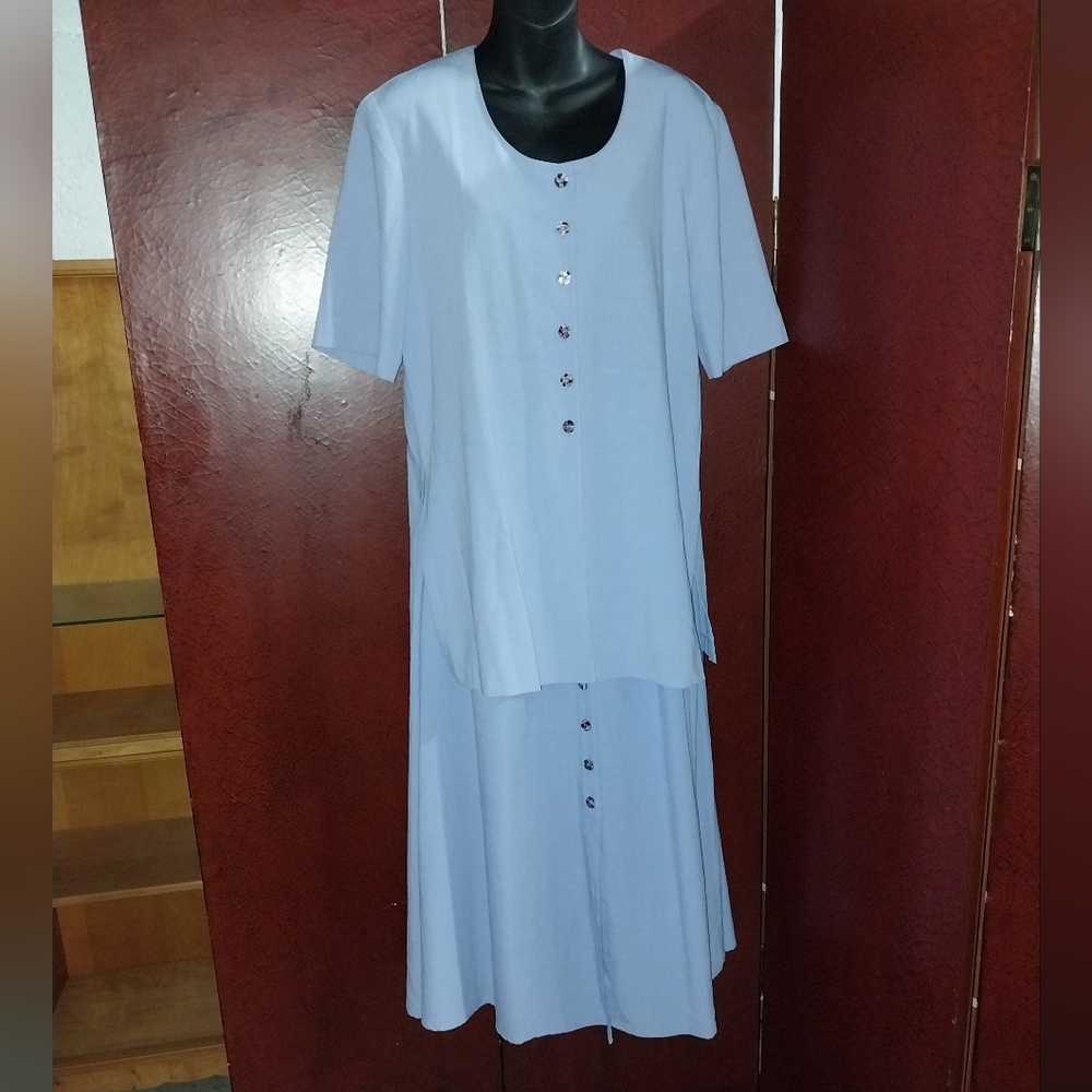 Vintage Katie's  Blue Women's Skirt and Shirt